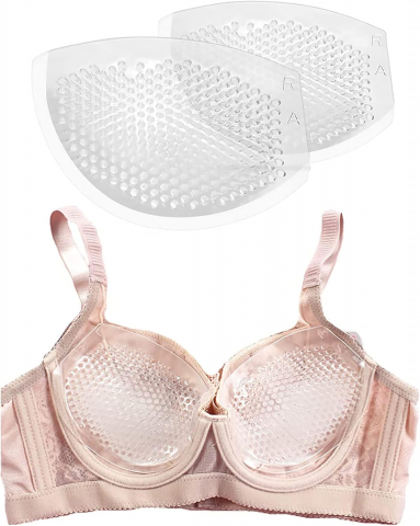Set 2 bucati Inserții de Sutien din Silicon HREDZEO, Suport Invizibil și Confortabil pentru Sutiene Sport și Costume de Baie [5]