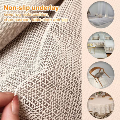 Set 2 Covorașe Antiderapante Lusee 50x80 cm, PVC Decupabil, Protecție Antialunecare pentru Covor, Sertare, Rafturi și Tăvi, Crem [4]