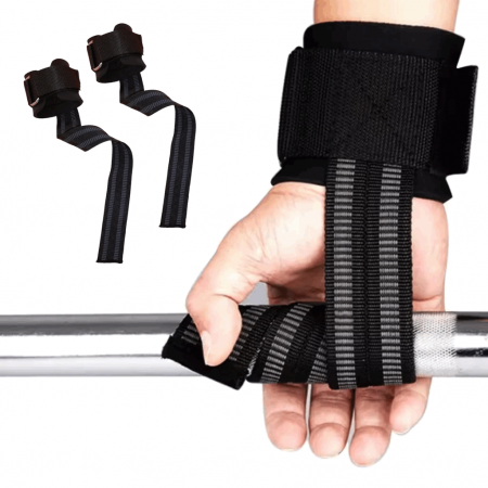Sport & Travel - Set 2 Curele pentru ridicarea greutatilor, negru