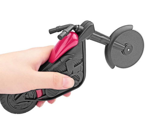 Set 2 Cuttere pentru pizza in forma de motocicleta si bicicleta, din otel inoxidabil si plastic, cu suport, design creativ [4]