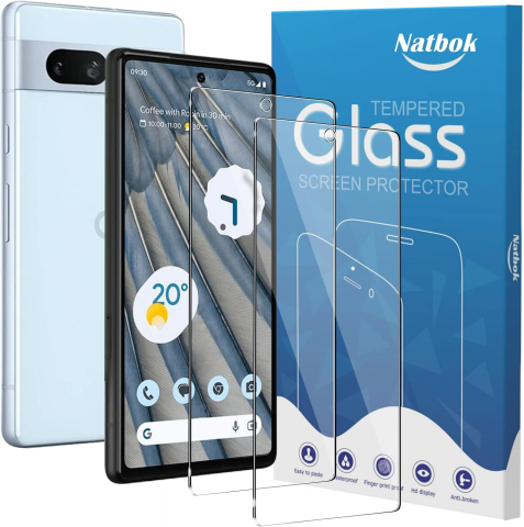 Huse, Folii & Accesorii Telefoane - Set 2 Folii de Protecție Natbok din Sticlă Temperată pentru Google Pixel 7A, Ultra-Clare, 9H, Anti-Zgârieturi și Anti-Amprente, 7VOZ