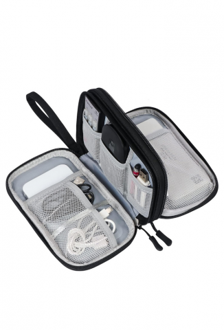 Sport & Travel - Set 2 Genti organizatoare pentru accesorii electronice, 19 x 11 x 5.5 cm, culoare neagra