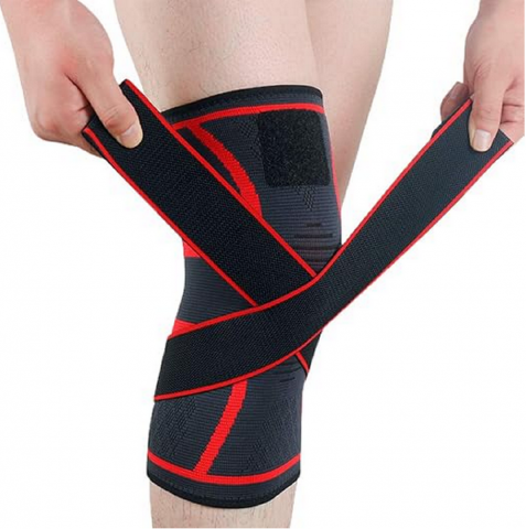 Sport & Travel - Set 2 Genunchiere cu Arici, Elastice, Respirabile, Compresie pentru Sport, Alergare, Genuflexiuni, Fitness, marime L