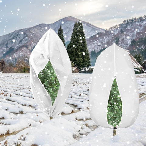 Husa anti inghet 200x120 cm 40g/m2 albe cu fermoar snur si top circular pentru palmieri si maslini [3]