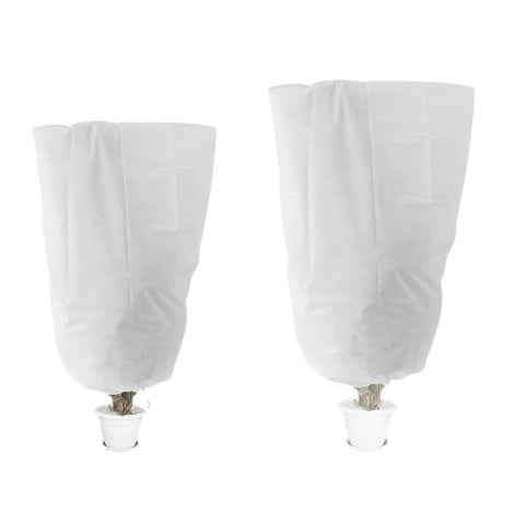 Grădină & Bricolaj - Set 2 Huse Antiinghet Flori, Foarte Usoare, Marimi Diferite, 120x80cm & 80x60cm, 30g/m², Ideale pentru flori fragile, Material respirabil, Alb