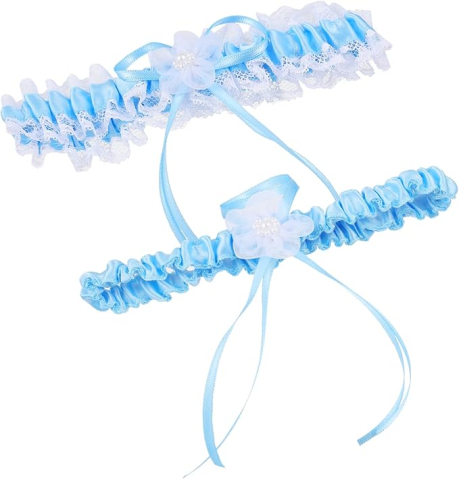 Lenjerii și Pijamale Femei - jartiera-mireasa-dantela-saflgle-set-2