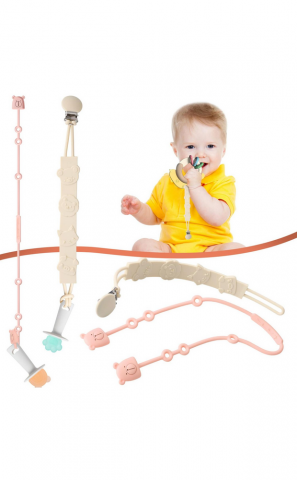 Copii & Bebe - Set 2 Lanțuri pentru suzetă Cup Catcher Baby din silicon
