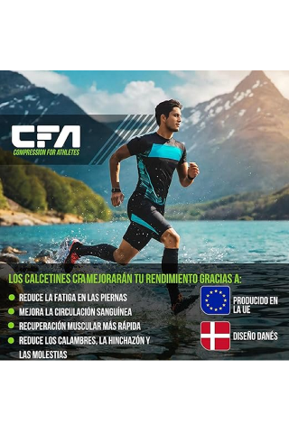 Set 2 perechi Sosete de Compresie, CFA, pentru Femei si Barbati, pentru Sport, Recuperare sau Calatorii, pentru o Circulatie Sanguina Mai Buna, verde neon, Marimea 35-38 [2]