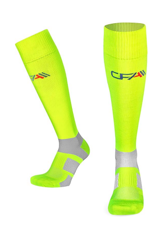 Sport & Travel - Set 2 perechi Sosete de Compresie, CFA, pentru Femei si Barbati, pentru Sport, Recuperare sau Calatorii, pentru o Circulatie Sanguina Mai Buna, verde neon, Marimea 35-38