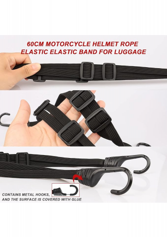Set 2 plase si 2 benzi elastice pentru casca/bagaje de prins pe motocicleta, universala Yisscen - MG1X [3]