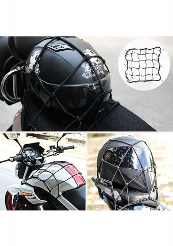 Set 2 plase si 2 benzi elastice pentru casca/bagaje de prins pe motocicleta, universala Yisscen - MG1X [5]