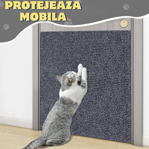 Set 2 Protecții Autoadezive pentru Mobilier – Covorașe de Zgâriat pentru Pisici 100x30 cm, Tăiabile și Reutilizabile – Material Textil Rezistent, Protecție Eficientă pentru Canapea și Mobilier