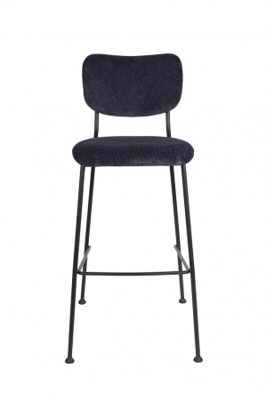 Casă, Grădină & Bricolaj - Set 2 Scaune de bar, Zuiver Benson, 75 cm, catifea si metal, albastru închis