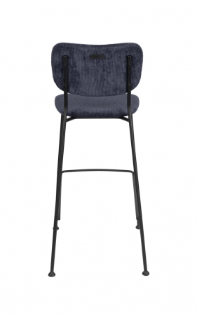 Set 2 Scaune de bar, Zuiver Benson, 75 cm, catifea si metal, albastru închis [4]