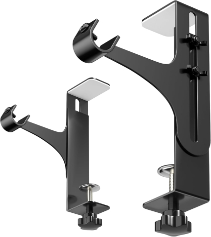 Suporturi galerie perdea fara gaurire cu inaltime reglabila 14–25 cm fixare caseta rulou negre [6]