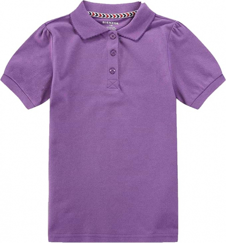 Set 2 Tricouri Polo Fete, Bienzoe, Roz si violet, Material Respirabil, 60% Bumbac, 40% Poliester [2]