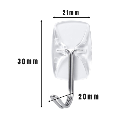 Carlige autoadezive transparente fara gauri in pereti set 20 cu benzi adezive pentru organizare [2]