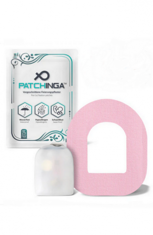 Sănătate - Set 25 plasturi de fixare pentru OmniPod, PATCHINGA, cu senzori pentru pompă de insulină impermeabili și hipoalergenici, roz