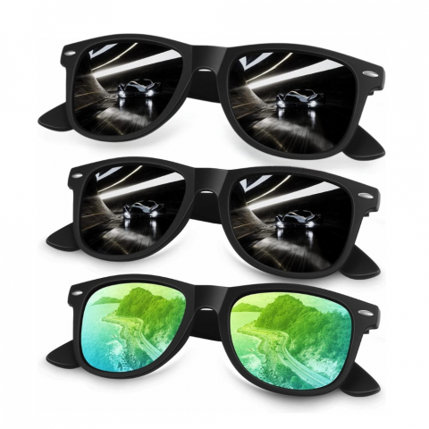 Genți și Accesorii Femei - Set 3 Ochelari de Soare Polarizati Sunier 2025 – Protectie UV 100%, Categorie 3, Clasic, Pentru Barbati si Femei, Condus, Golf, Pescuit, Calatorii