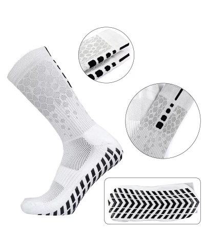 Set 3 perchi sosete sport antialunecare unisex, design fagure, respirabile, confort maxim, alb, marime 39-42 [1]
