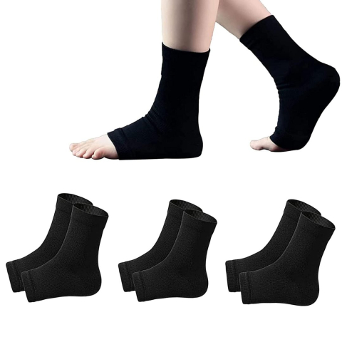 Sănătate - Set 3 Perechi Sosete Compresive pentru Neuropatie si Circulatie, Compresie Usoara, Nano Bandage, Negre, Marimea S/M