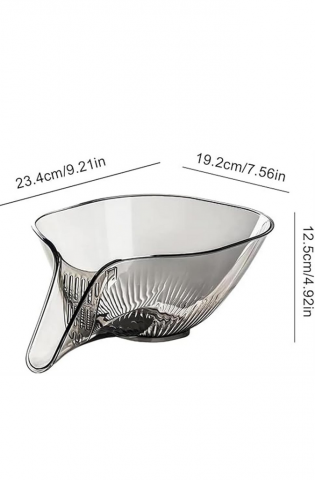 Set 3 Strecuratori fructe, Boluri de spalat alimente cu sita de scurgere pentru spalarea alimentelor, Transparent, 3L3J [2]