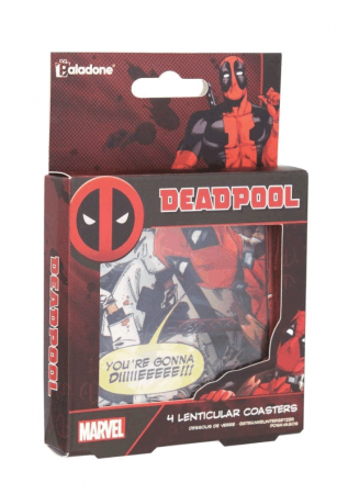 Casă, Grădină & Bricolaj - Set 4 suporturi bauturi, 3D DeadPool, Paladone, 9x9 cm, multicolor