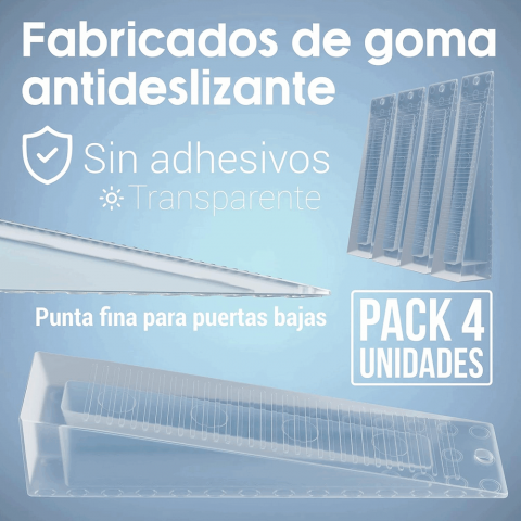 Set 4 x opritor pentru usa din silicon,  155 x 35 mm, Transparent, AQOS, KKPJ [1]