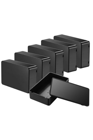 Electronice - Set 5 Carcase din Plastic ABS Negru, 100x60x25 mm, Etanșe, Ușor de Utilizat, IP65/IP66