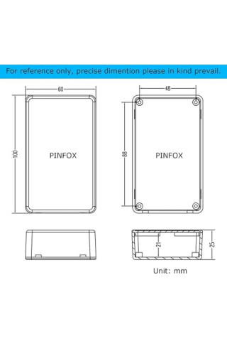 Set 5 Carcase din Plastic ABS Negru, 100x60x25 mm, Etanșe, Ușor de Utilizat, IP65/IP66 [5]