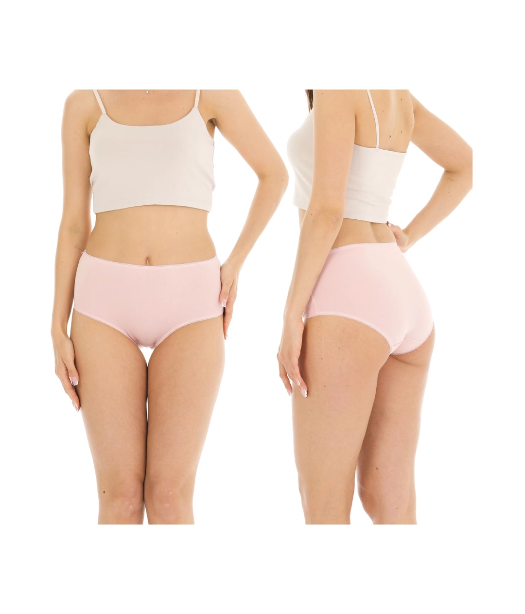 Set 5 chiloti dama bumbac organic talie inalta marime XL culori asortate [4]