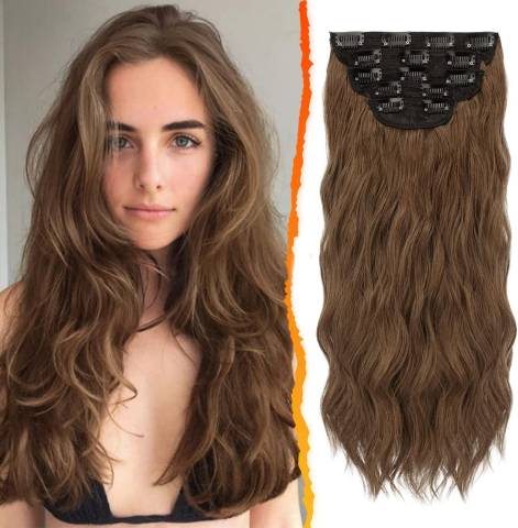 Femei - set-5-extensii-par-cu-clips-45cm-ondulate-barsdar