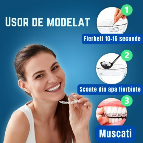 Gutiere anti scrasnit dinti termoformabile set 4 bucati marime mica cu tava de ajustare [2]