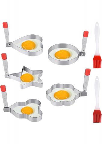 Casă, Grădină & Bricolaj - Set 5 Modele pentru Ouă Prăjite din Oțel Inoxidabil, Amabur - I2P3