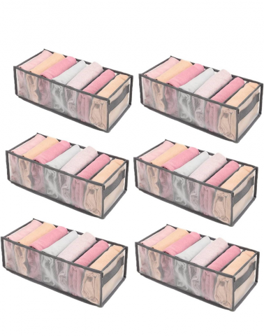 Casă, Grădină & Bricolaj - Set 6 Organizatoare pentru Haine, Șosete, Lenjerie, Colanți, 17 x 36 x 12 cm