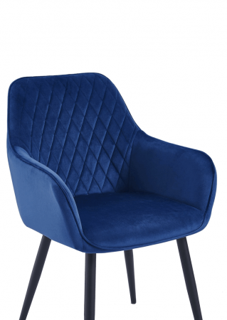 Set 6 scaune living, Beverly Colenis gama lux, catifea/metal, 85x60x45 cm, Albastru [4]
