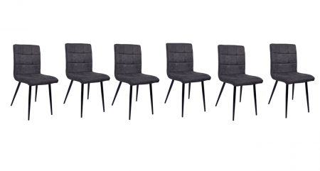 Set 6 scaune living, Dani Colenis gama lux, catifea/metal, 84x42x39 cm, Antracit [1]