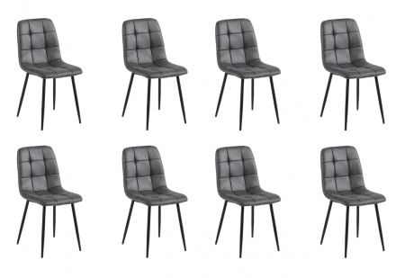 Set 6 scaune living, Ela Colenis gama lux, catifea/metal, 89x44x40 cm, Antracit [4]