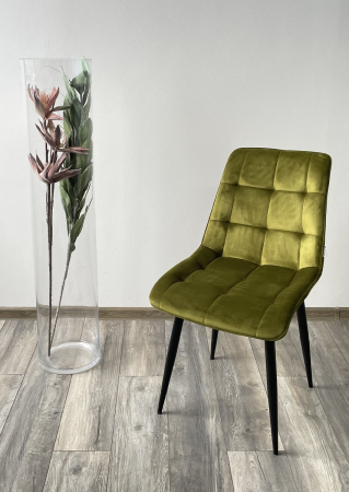 Set 6 scaune living, Mario Colenis gama lux, catifea/metal, 89x60x50 cm, Verde masliniu [1]