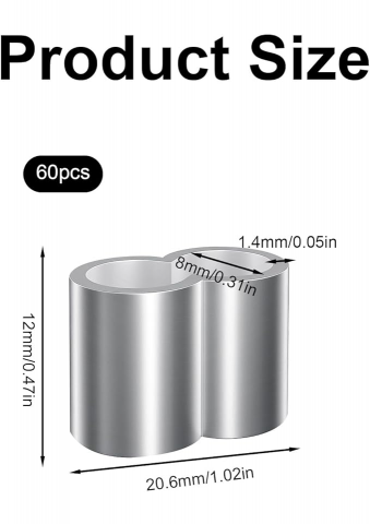 Set 60 de cleme de strangere din aluminiu, 8mm diametru - V66B [1]
