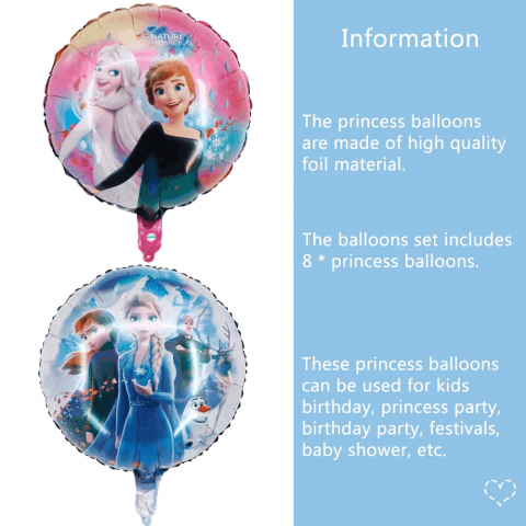 Set 8 baloane folie, Printese Disney [2]