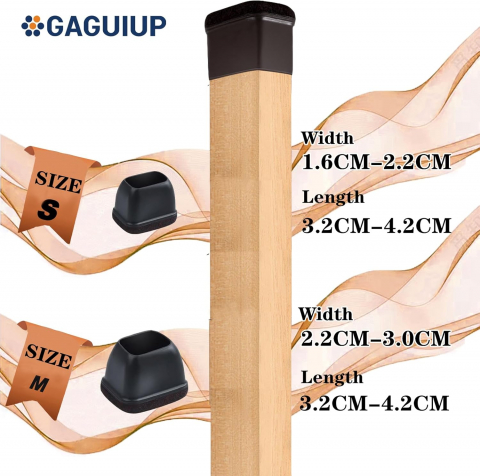 Set 8 Protecții pentru Picioarele Scaunelor GAGUIUP, Cu Capace de Fibră de Fetru pentru Mobilă, Picioare Dreptunghiulare, Culoare Neagră, 3MF5 [3]