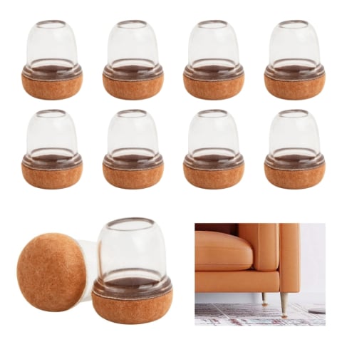 Decorațiuni Casă & Textile - Set 8 Protectii Picioare Scaun, Diametru 14-19 mm, cu Pasla, Protectie parchet, anti zgomot, pentru 2 scaune