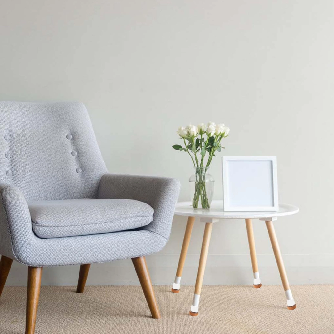 Set 8 Protectii Picioare Scaun, Diametru 14-19 mm, cu Pasla, Protectie parchet, anti zgomot, pentru 2 scaune [3]