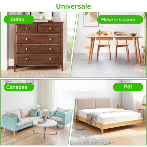 Protectii picioare scaun Ø28-32 mm silicon negru cu pasla pentru parchet [5]