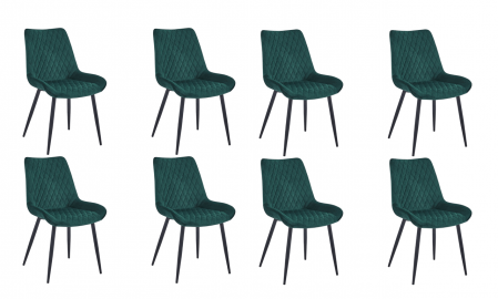 Set 8 scaune living, Adana Colenis gama lux, catifea/metal, 87x60x43 cm, Verde [1]