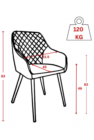 Set 8 scaune living, Beverly Colenis gama lux, catifea/metal, 85x60x45 cm, Negru [5]