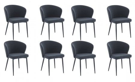 Set 8 scaune living, Kubra Colenis gama lux, stofa boucle/,metal, 83x55x44 cm, Negru [5]