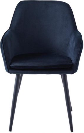 Set 8 scaune living, Levan Colenis gama lux, catifea/metal, 85x55x47 cm, negru