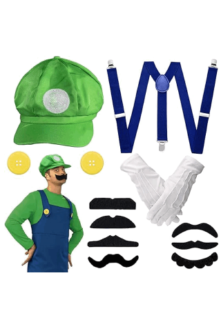 Copii & Bebe - Set Accesorii Petrecere, Carnaval pentru copii, Kit Luigi Super Mario, 13 Piese, RFEJ